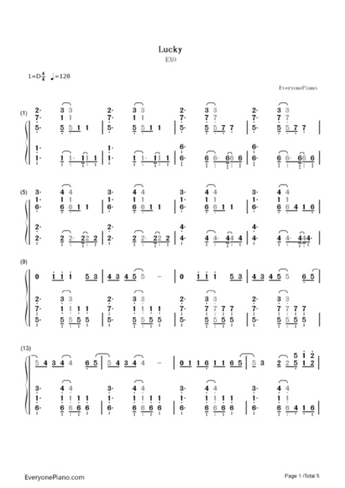 数字简谱exo_蝴蝶少女exo数字简谱