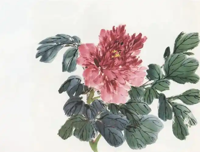 写意花鸟临本牡丹画法