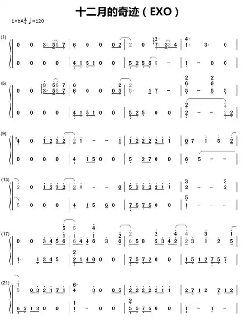 数字简谱exo_蝴蝶少女exo数字简谱
