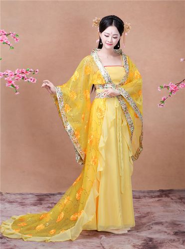 雅格罗伊古代服装女皇后古装贵妃服装女拖尾改良汉服唐朝公主皇后舞台
