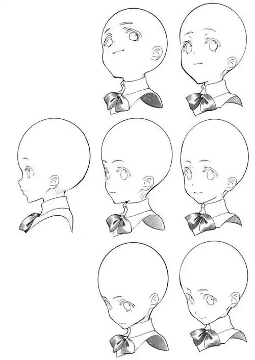 头部素材画头不用愁仰视俯视超全角度发型练习脸部练习可参考p14来自