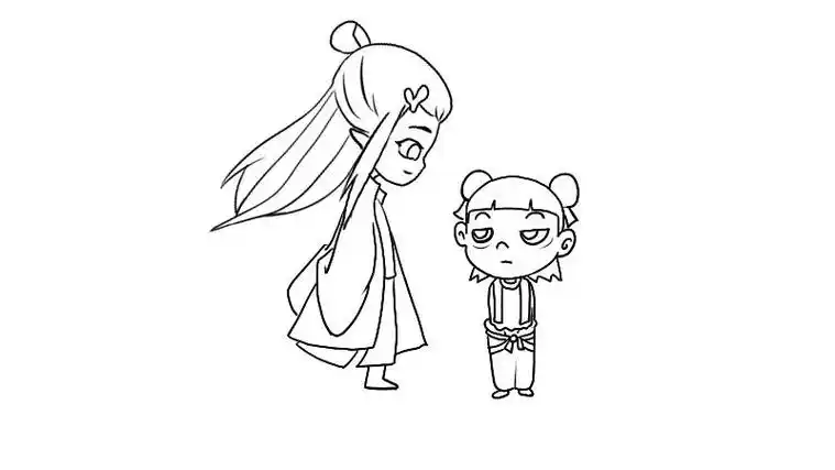 哪吒和敖丙简笔画