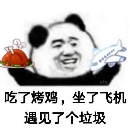 吃了烤鸡,坐了飞机,遇见了个垃圾(熊猫头骂人表情包)