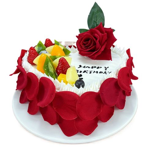 新款经典玫瑰花爱情情侣心型鲜花蛋糕模型仿真仿真水果
