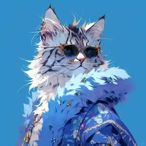 今天是国际猫日:欣赏戴眼镜97的猫大佬头像(挪威森林猫)