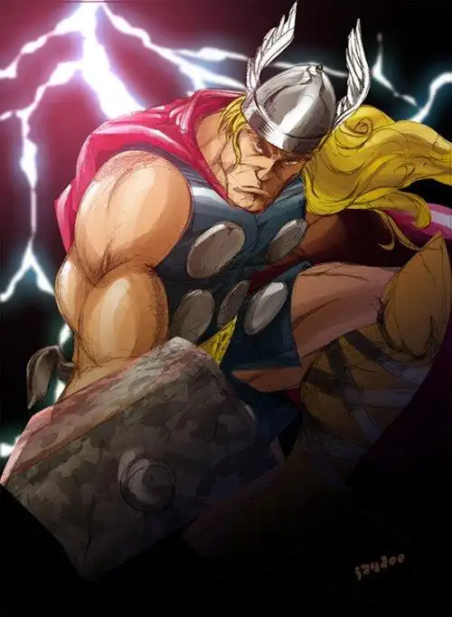 漫画英雄人物插画雷神托尔mightythor3