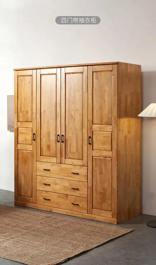 全实木大衣柜柏木衣柜柏木家具三门四门五门现代简约衣橱卧室家用 六