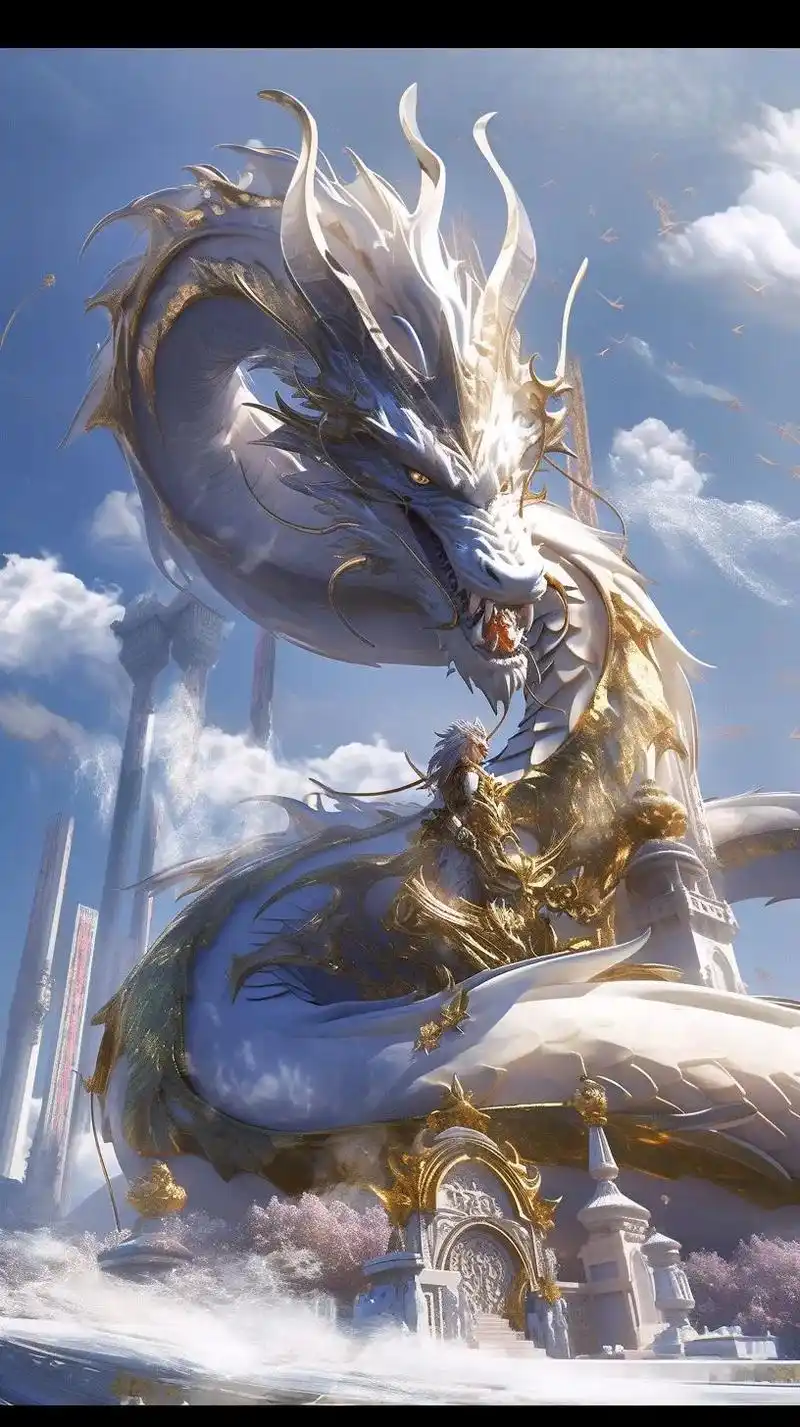 宫殿上的东方神龙#抖音图文来了 #ai壁纸 #中国龙 - 抖音