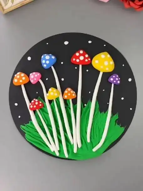 春天了简单漂亮的春天主题儿童手工粘土画