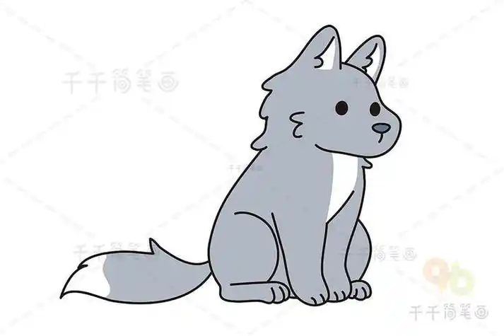 零基础动物简笔画学画狼狼儿童画怎么画狼简笔画图片大全简笔画一只狼