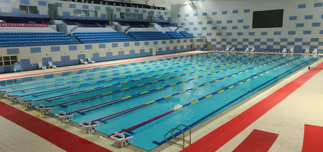 现在我们拥有国际级标准泳池的条件                    与到游泳项目