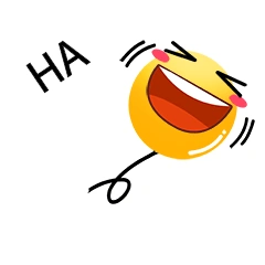 emoji开心大笑高兴黄脸弹跳哈哈动图