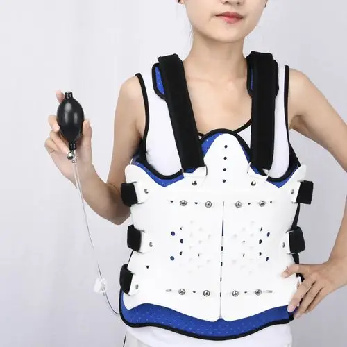 可调节胸腰椎固定支具 透气内衬 背带防下滑充气气囊脊柱腰部护具