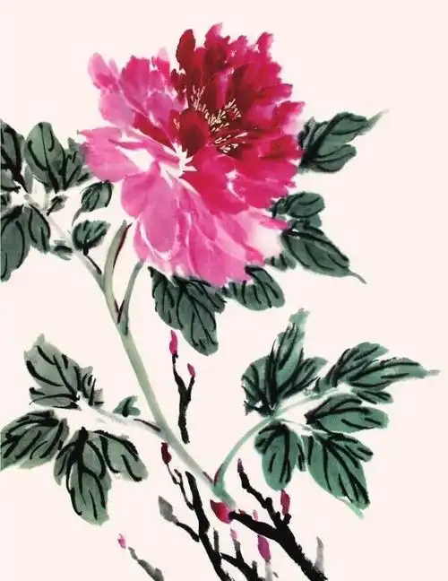 图文教程:写意牡丹范画二例步骤