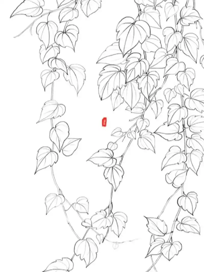 漂亮的爬山虎,拍了很多照片,正好当画画素材,秋天的叶子颜色真的超美!