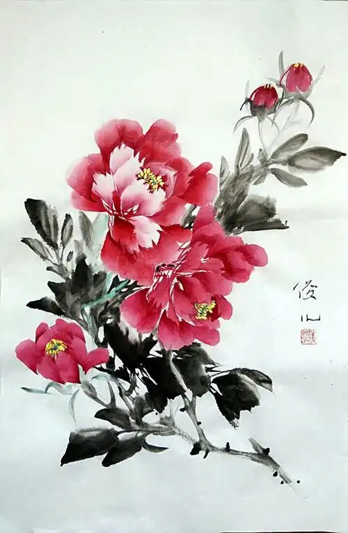 佟俊梅写意牡丹欣赏