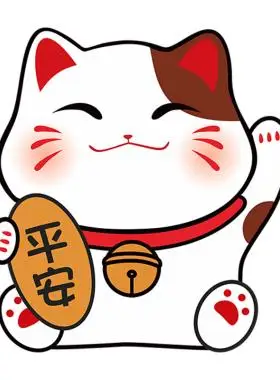 招财猫车头个性电瓶车划痕装饰贴纸