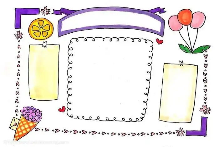 在手抄报底部空白的地方画上一个穿泳衣的女孩一年级手抄报模板一年级